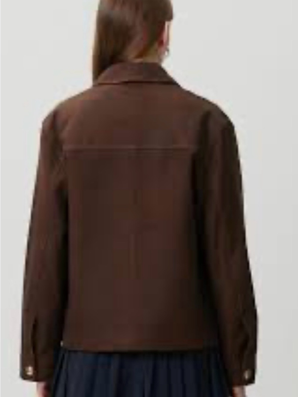 Sandro denin Women's Brown Suede Button Front Jacket - Picture 2 of 6